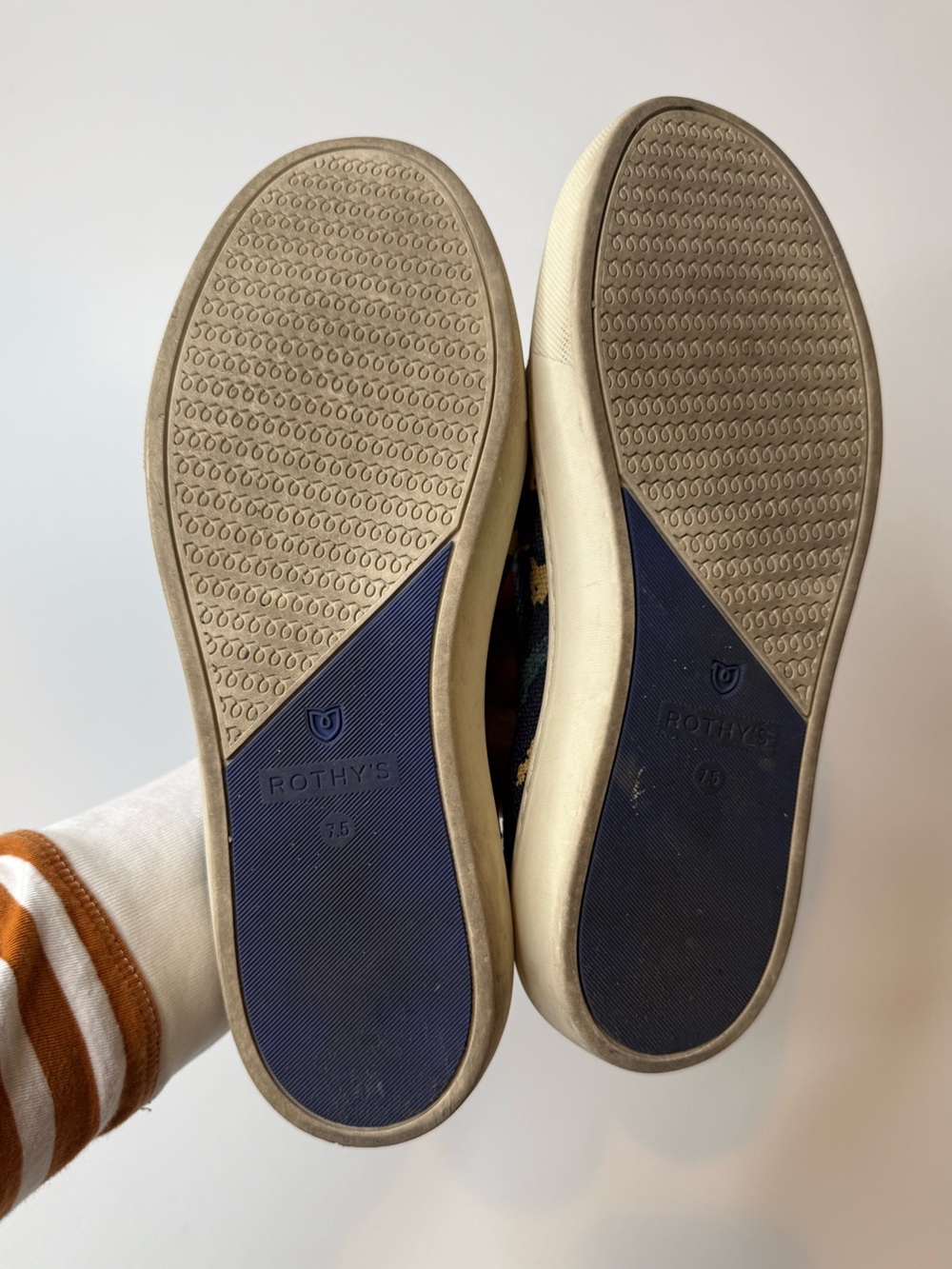 Rothy's The Original Slip-On Sneakers Blue Spot Leopard Size 7.5 - Picture 10 of 10